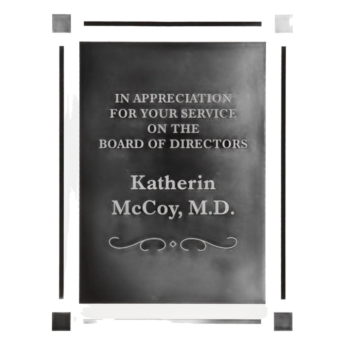 Large Solid Black Clear Plaque