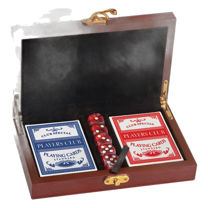 Rosewood Finish Card & Dice Gift Set