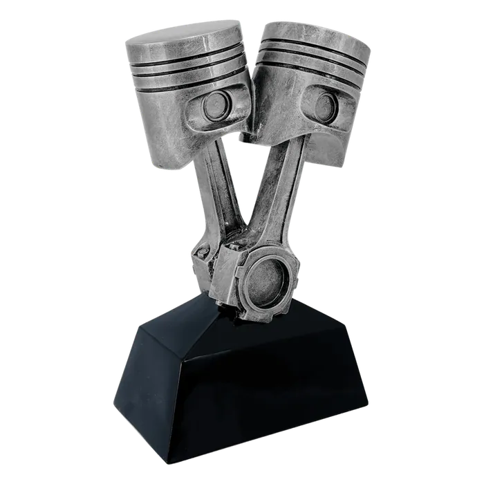 Antique Silver Piston Resin-9"