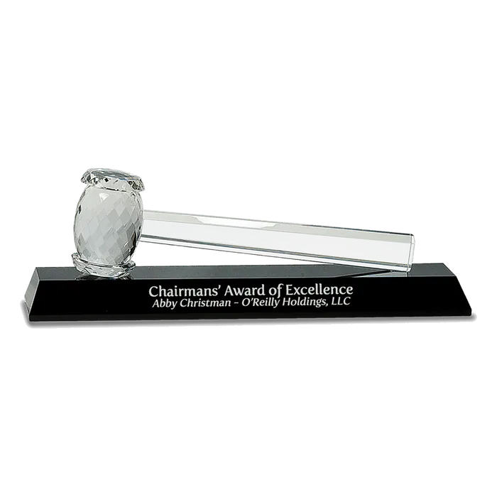 Crystal Gavel on a Black Crystal Base