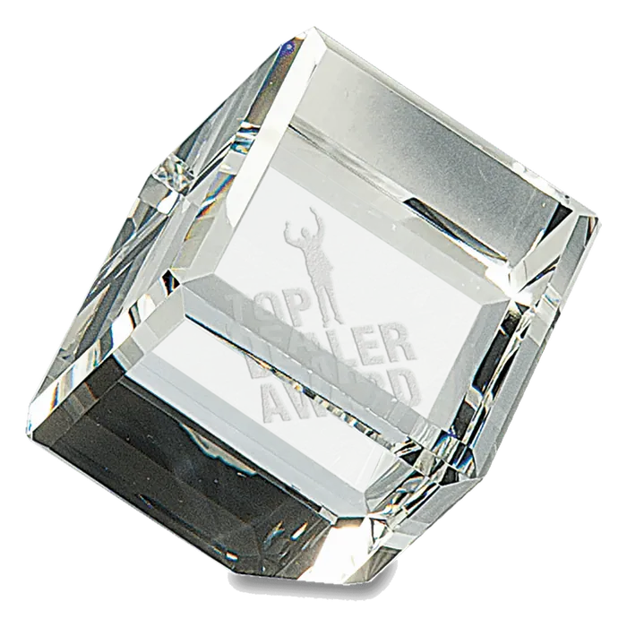 3 1/2" Crystal Cube Paperweight