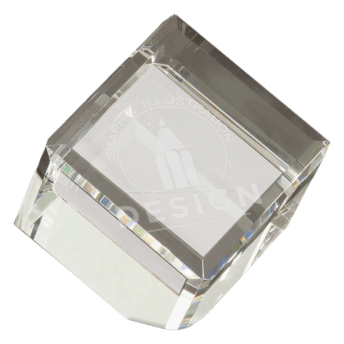 5" Crystal Cube Paperweight