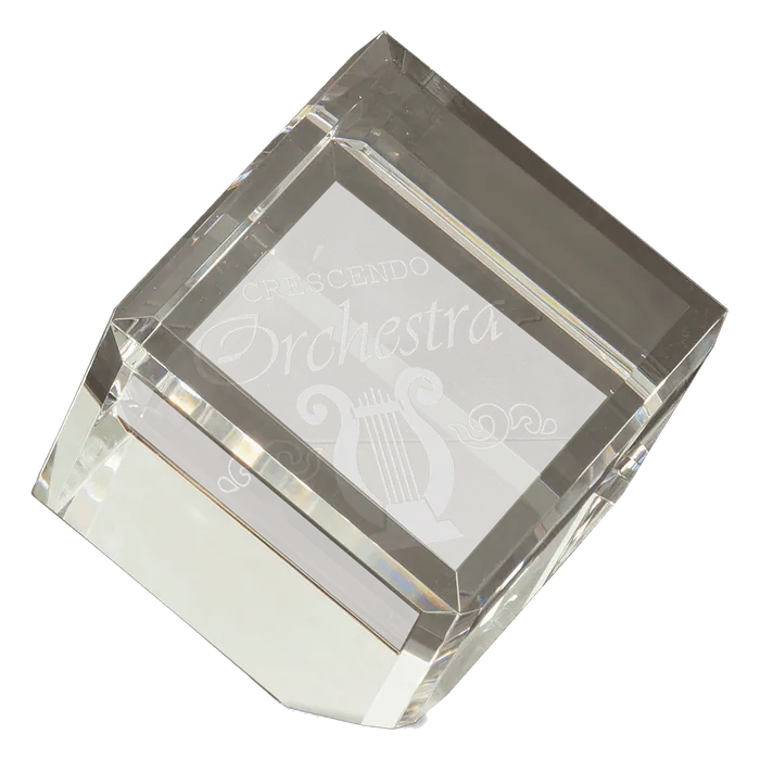 5 3/4" Crystal Cube Paperweight