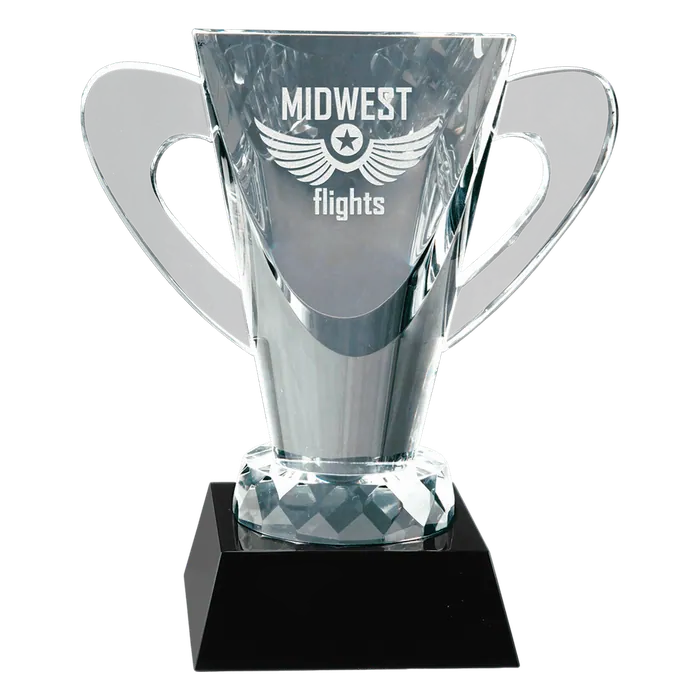Crystal Cup on Black Pedestal Base, 6 1/2"