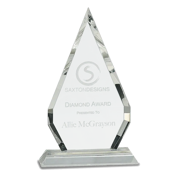 10" Crystal Diamond on a Clear Crystal Base