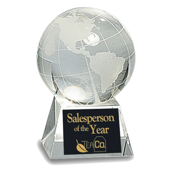 3 1/2" Clear Crystal Globe on a Clear Crystal Base