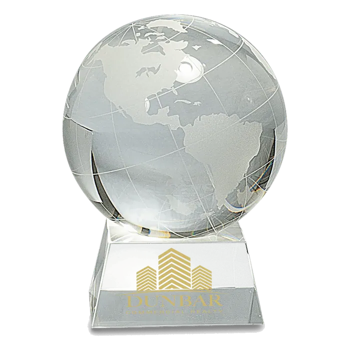 5 1/2" Clear Crystal Globe on a Clear Crystal Base