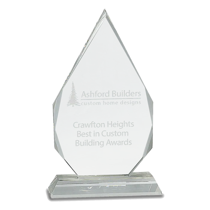 Diamond Crystal on a Clear Pedestal Base, 9"