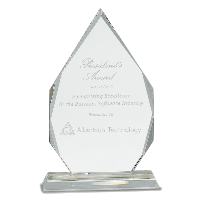 Diamond Crystal on a Clear Pedestal Base, 10 1/2"