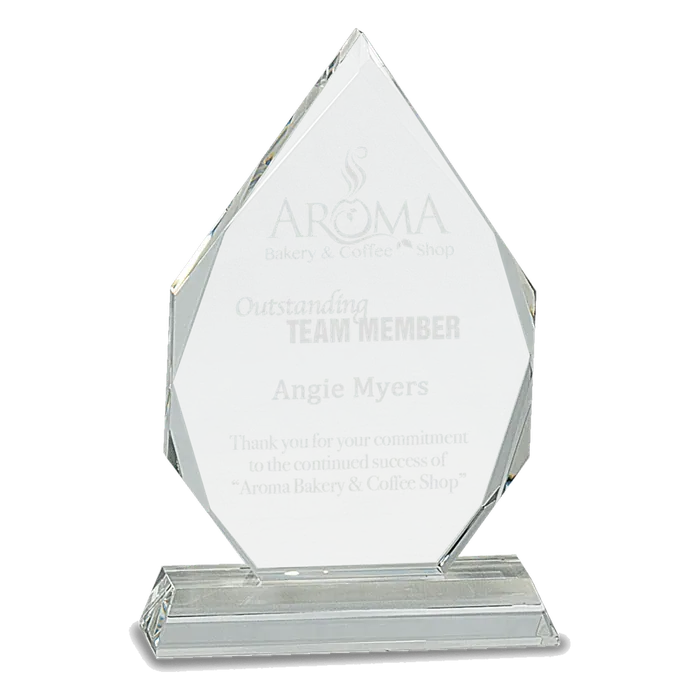 Diamond Crystal on a Clear Pedestal Base, 7"