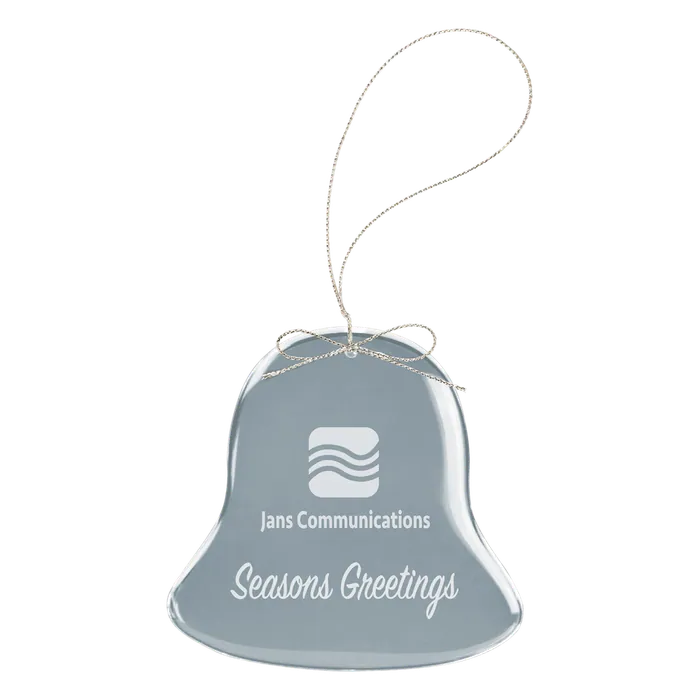 Crystal Bell Ornament with Silver String Hanger