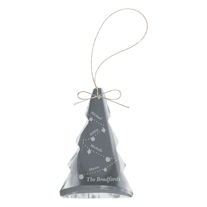 Crystal Tree Ornament with Silver String Hanger