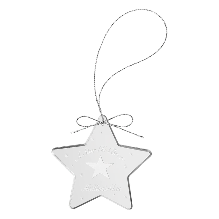 Crystal Star Ornament with Silver String Hanger