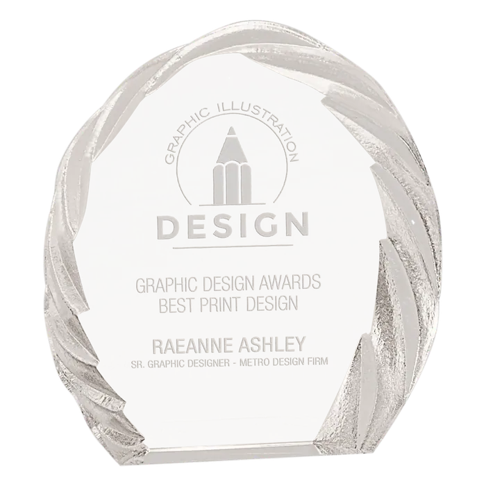 Oval Crystal with Decorative Edge