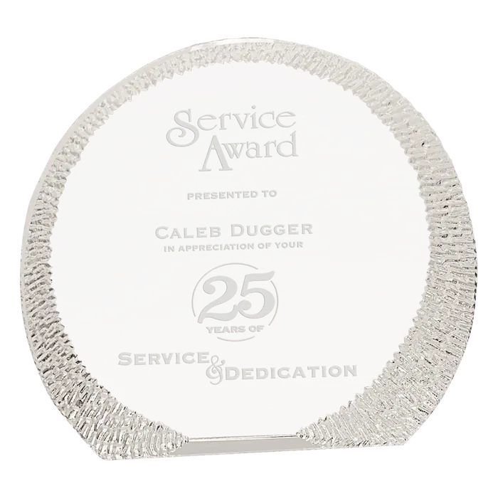 Rounded Crystal with Decorative Edge