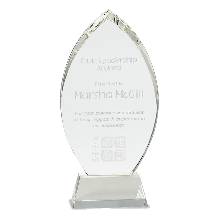 Crystal Oval on Clear Base