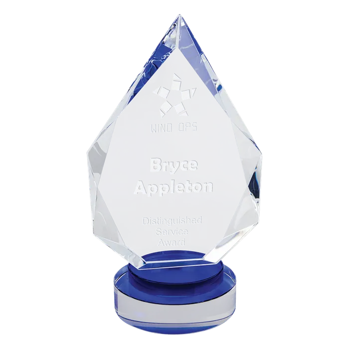 Small Diamond Crystal with Blue/Clear Base