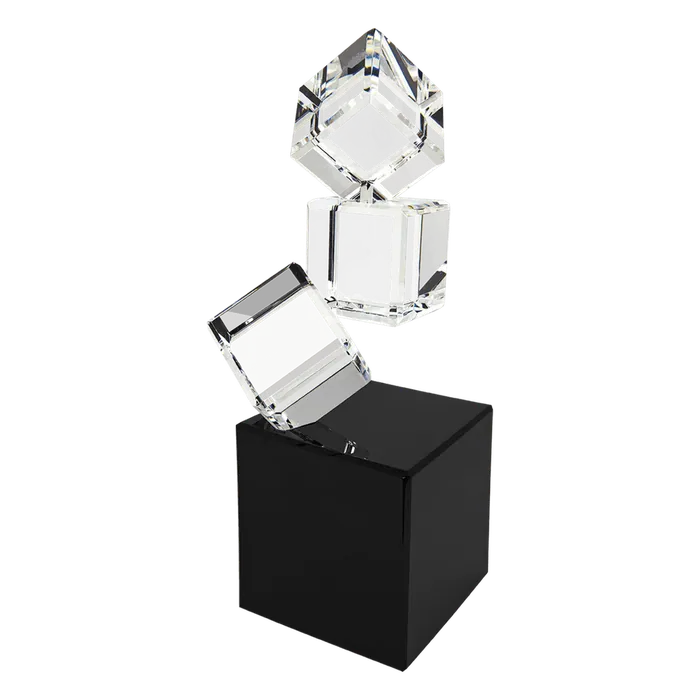 Triple Crystal Blocks on a Black Base