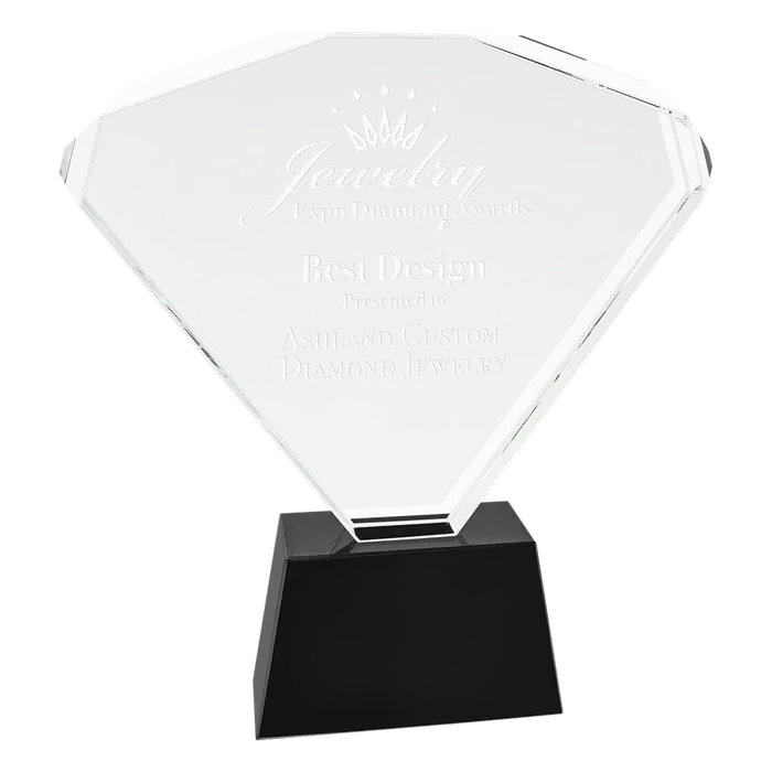 Large Crystal Fan with Black Base