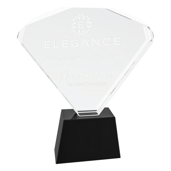 Medium Crystal Fan with Black Base