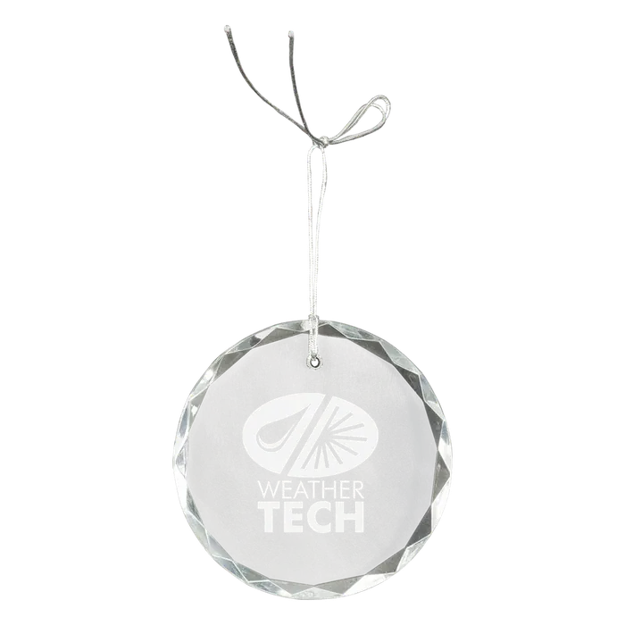 Facet Round Crystal Ornament with Silver String Hanger
