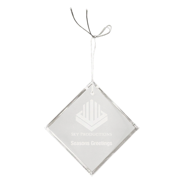 Diamond Crystal Ornament with Silver String Hanger