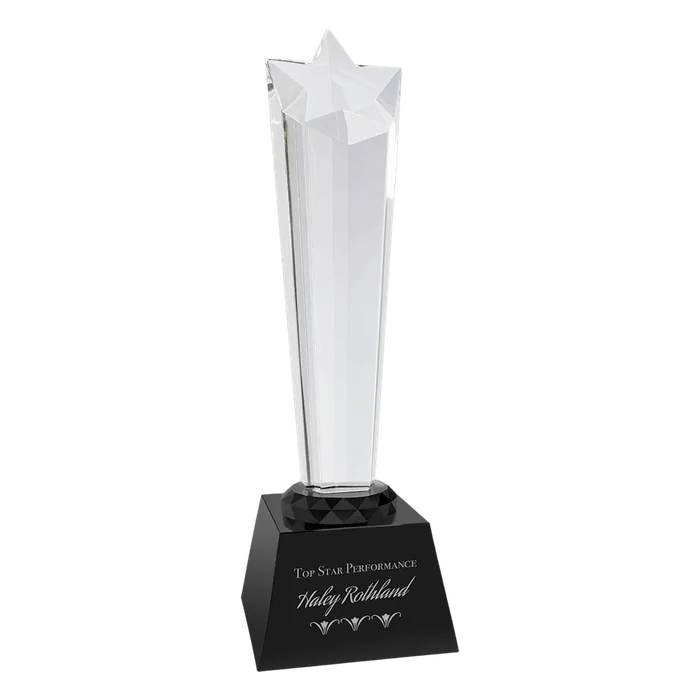 Medium Crystal Rising Star with Black Base