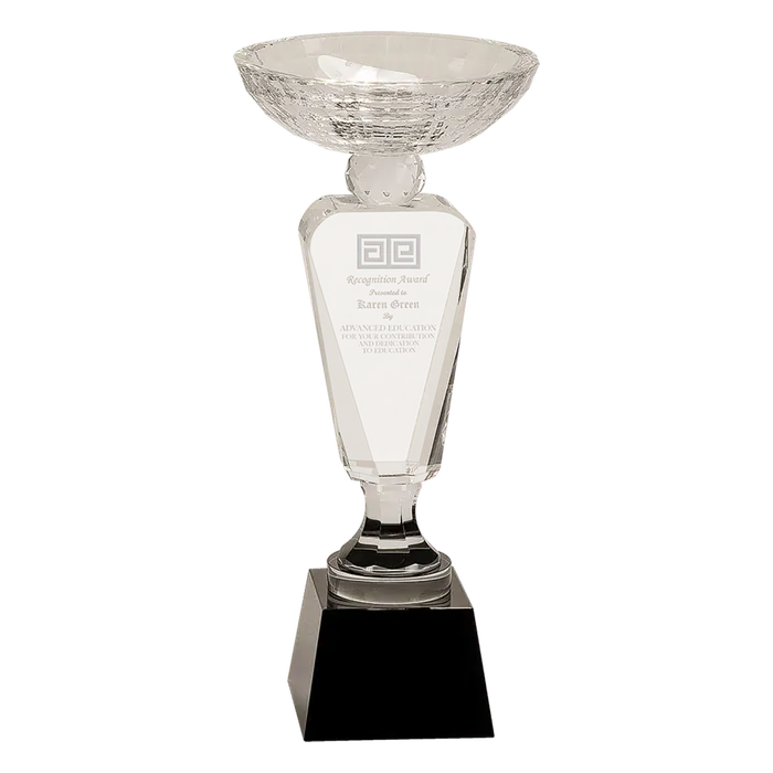 Clear Crystal Cup with Black Pedestal Base, 12"