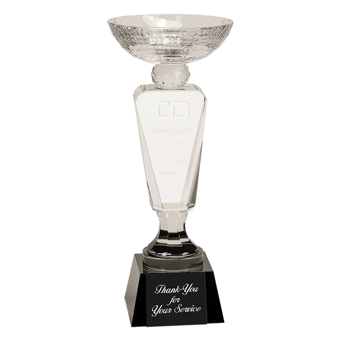 Clear Crystal Cup with Black Pedestal Base, 11"