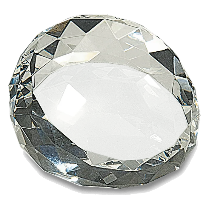 Crystal Faceted Round Paperweight