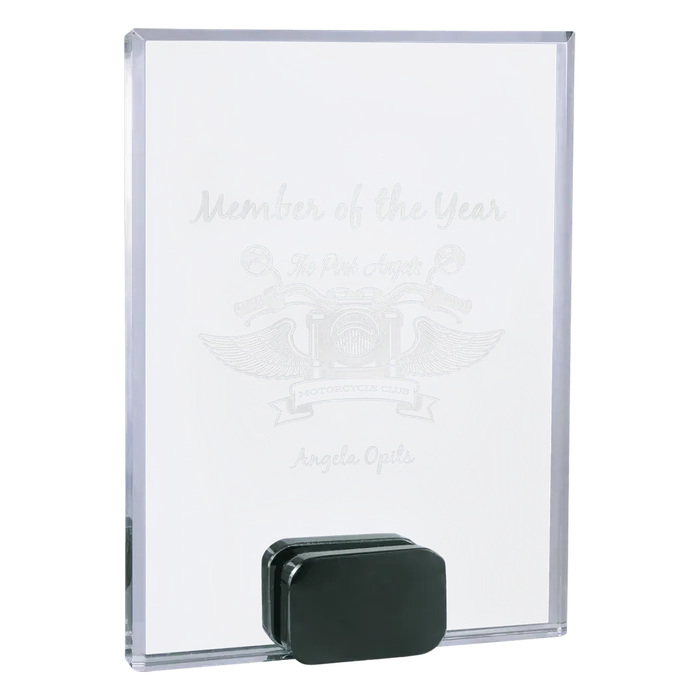 Medium Crystal Rectangle with Black Crystal Base