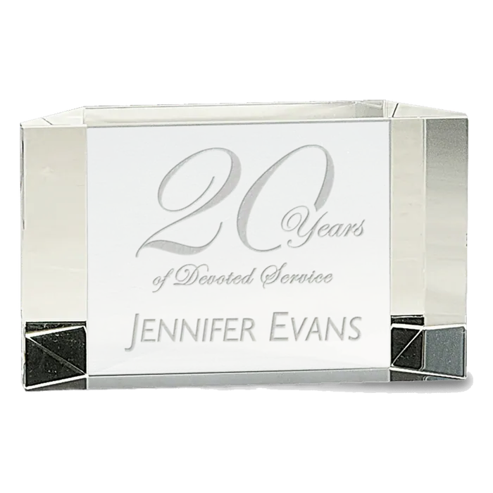 5" X 3" Crystal Facet Block Award