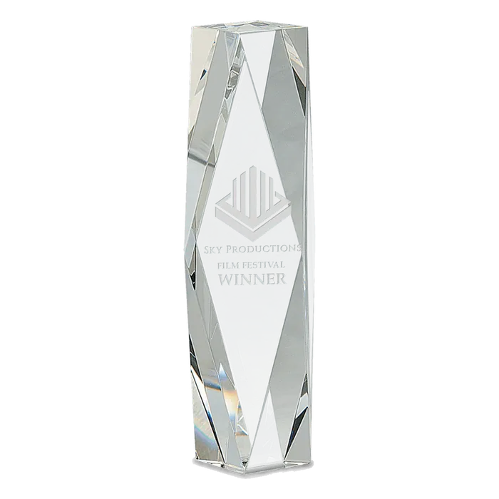 Clear Crystal Octagon Tower Award, 0"