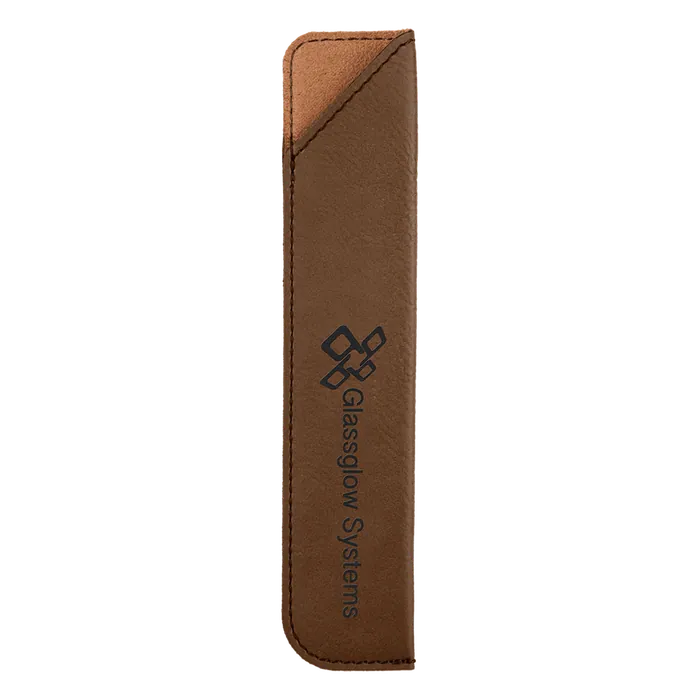 Dark Brown Laserable Leatherette Pen Sleeves
