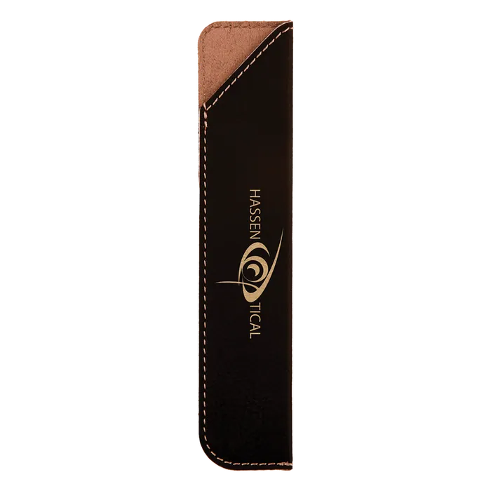 Black/Gold Laserable Leatherette Pen Sleeves