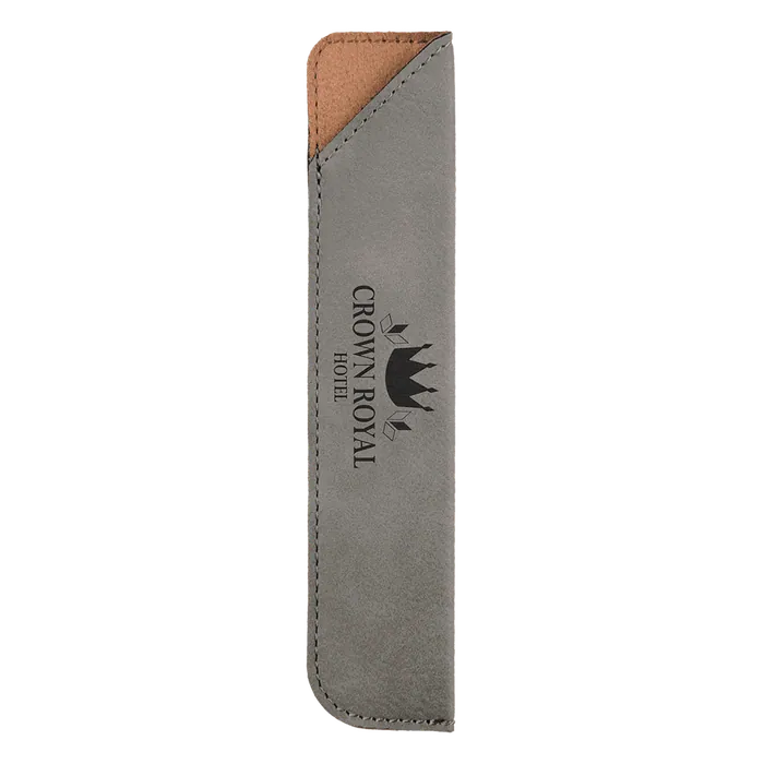 Gray Laserable Leatherette Pen Sleeves