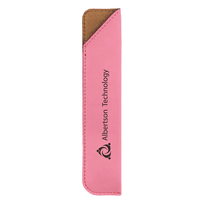 Pink Laserable Leatherette Pen Sleeves
