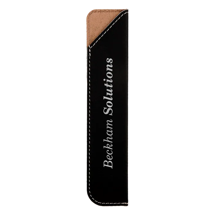 Black/Silver Laserable Leatherette Pen Sleeves