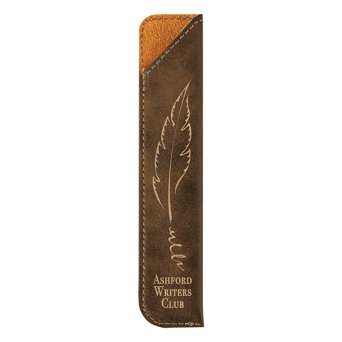 Rustic/Gold Laserable Leatherette Pen Sleeves