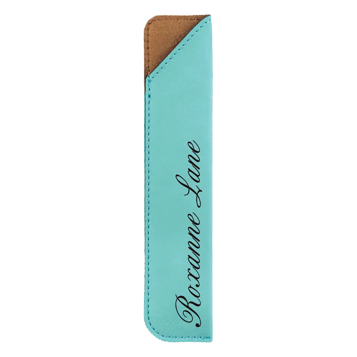 Teal Laserable Leatherette Pen Sleeves