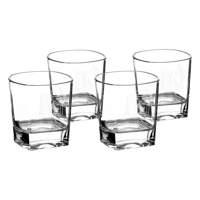 8 oz. Polar Camel Rectangle Rocks Glasses-Set of 4