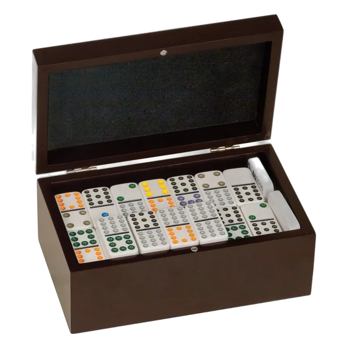 Double Twelves Dominos Gift Set with Rosewood Finish (includes 92 dominos)