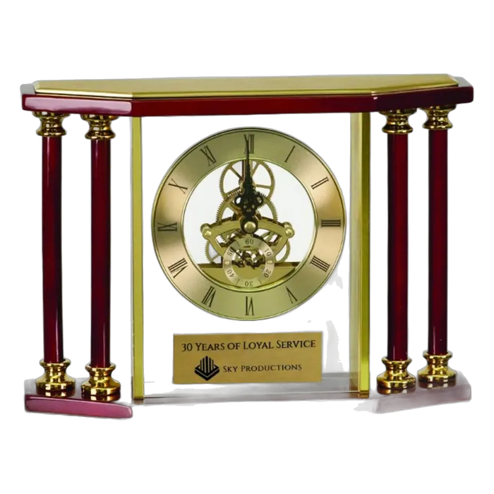 Executive 4 Pillar Piano Finish Clock