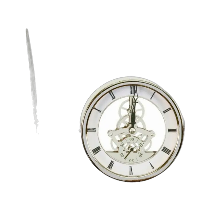 Executive Piano Finish Clock Desk Set w/2 Pens & Letter Opener Silver/Rosewood