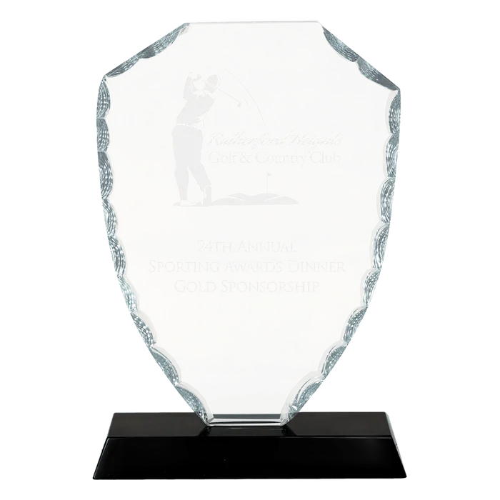 Premier Shield Facet Glass Award, 7 1/2"