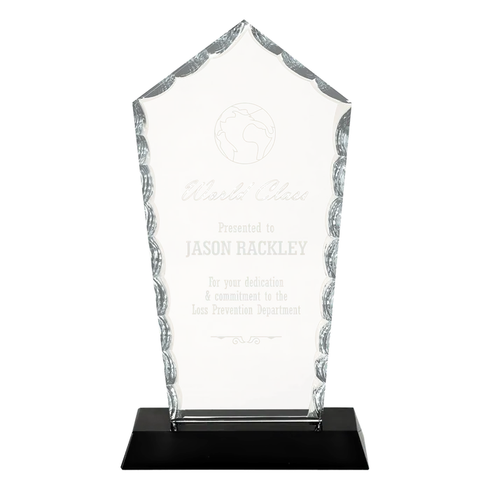 7 3/4" Diamond Facet Glass on a Black Crystal Base