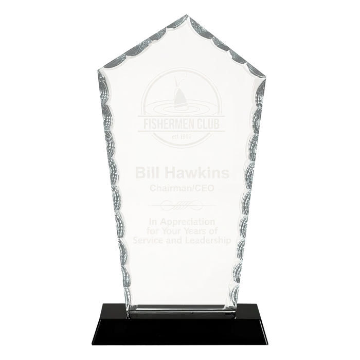 9" Diamond Facet Glass on a Black Crystal Base