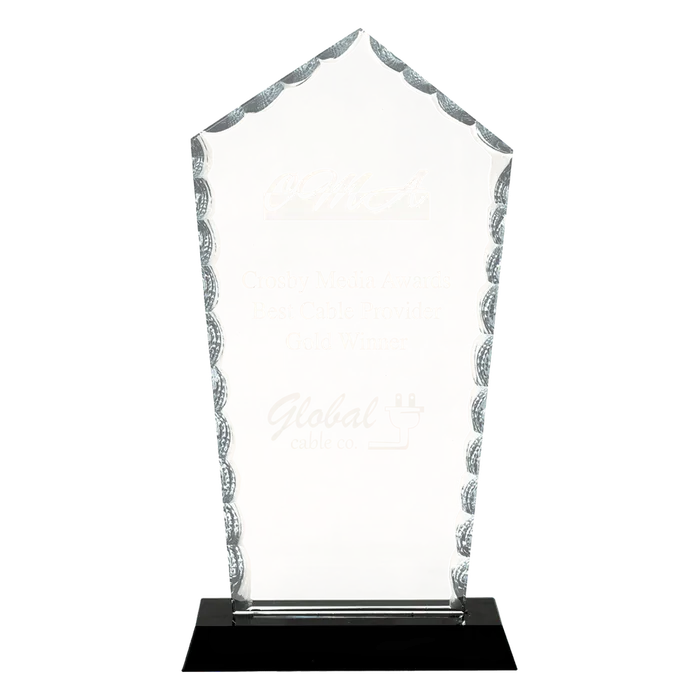 9 3/4" Diamond Facet Glass on a Black Crystal Base