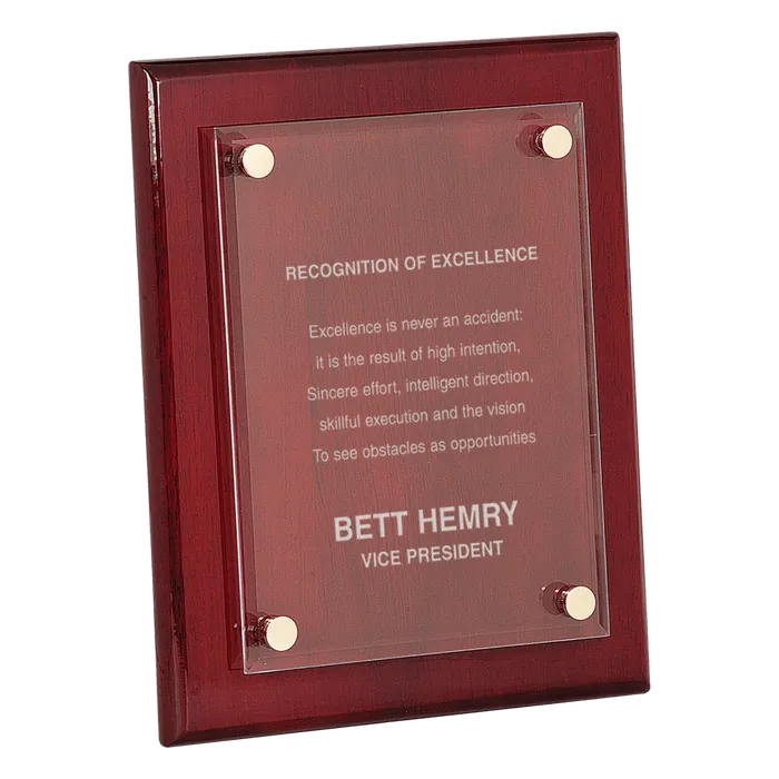 Premier Rosewood Piano Finish Floating Acrylic Plaque, 8" x 10"