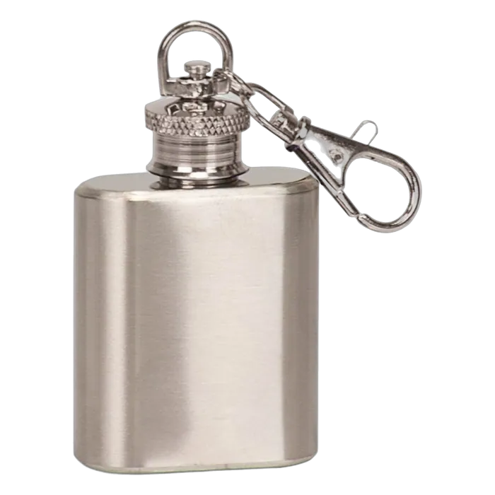 1 oz. Stainless Steel Flask Keychain